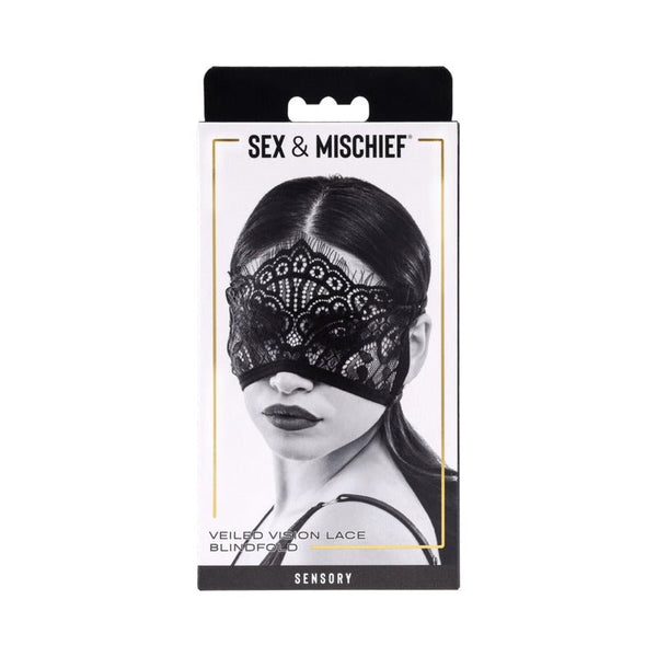 Sportsheets Sex & Mischief Veiled Vision Lace Blindfold - Royal Sins