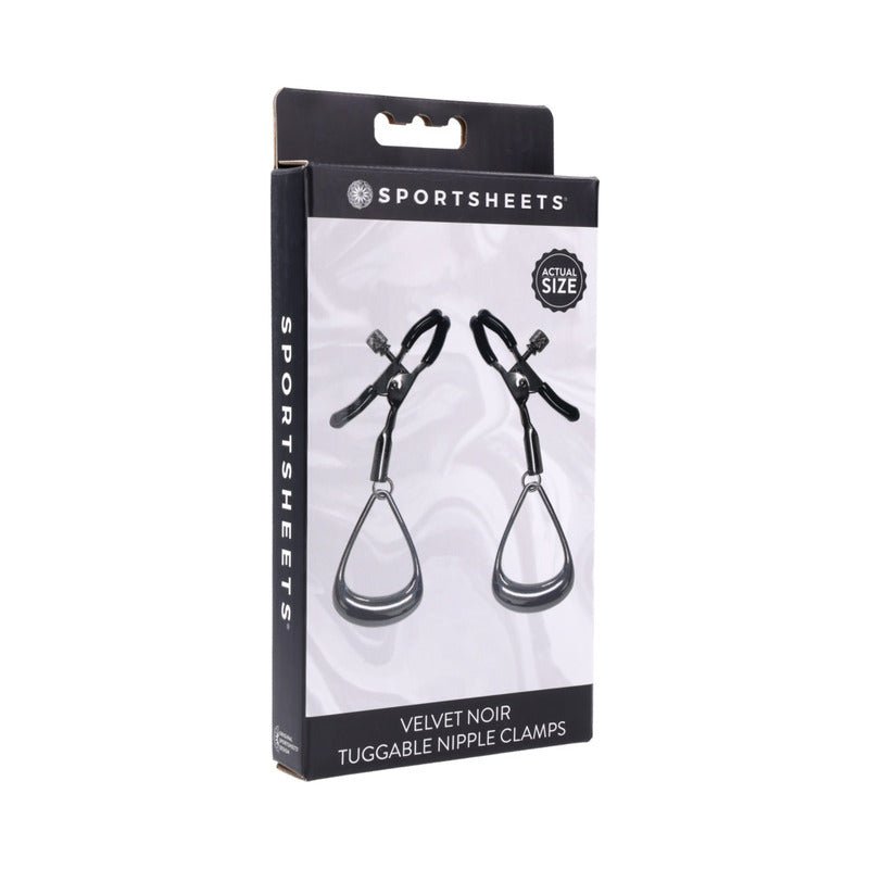 Sportsheets Velvet Noir Tuggable Nipple Clamps - Royal Sins