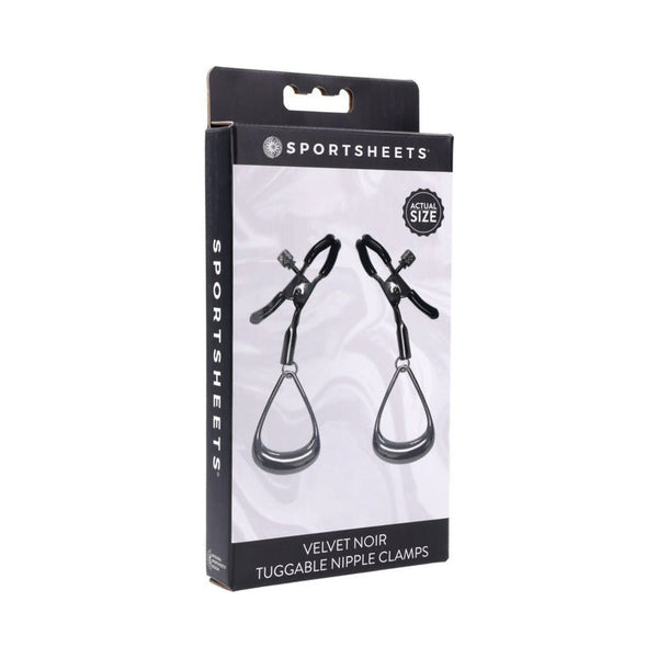 Sportsheets Velvet Noir Tuggable Nipple Clamps - Royal Sins