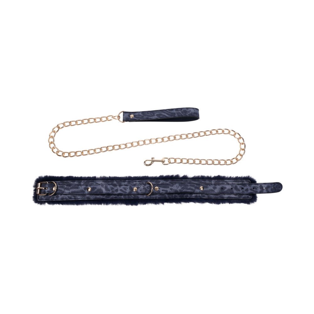 SS S&M Cougar Fur Collar & Leash - Royal Sins