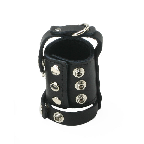 Strict Leather Cock Strap and Ball Stretcher - Large