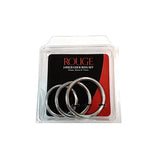 Stainless Steel Stainless Steel 3 Piece Cock Ring Set (55mm/50mm/45mm) - in Clamshell - Royal Sins