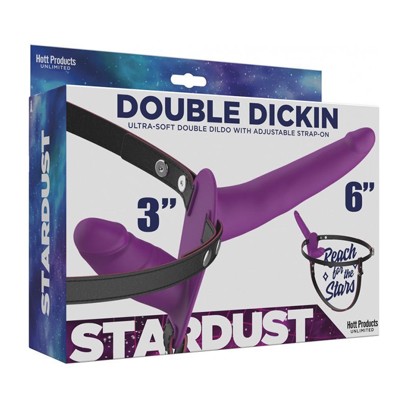 Stardust Double Dickin Dual - Function Strap - On With Harness Silicone Purple - Royal Sins