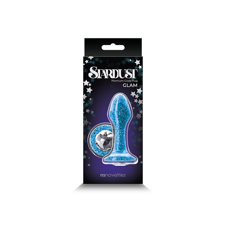 Stardust Glam Glass Plug with Gem Base Blue - Royal Sins
