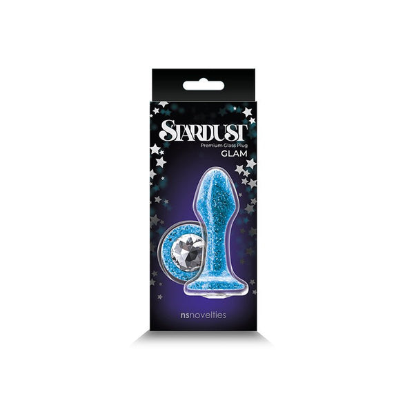 Stardust Glam Glass Plug with Gem Base Blue - Royal Sins