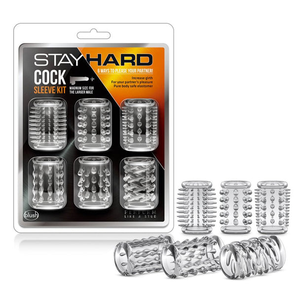 Stay Hard 6 - Piece Cock Sleeve Kit Clear - Royal Sins
