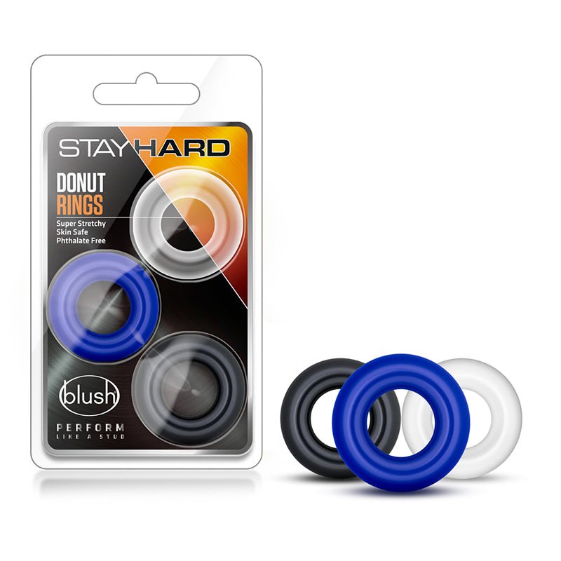 Stay Hard Donut Rings 3 - Piece Cockring Set Assorted Colors - Royal Sins