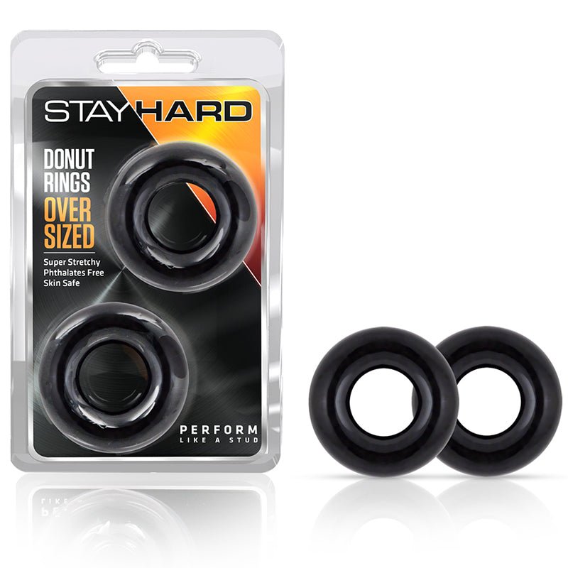 Stay Hard Donut Rings Oversized Cockring 2 - Pack Black - Royal Sins