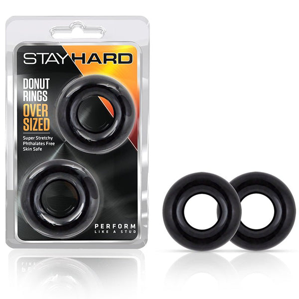 Stay Hard Donut Rings Oversized Cockring 2 - Pack Black - Royal Sins