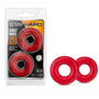 Stay Hard Donut Rings Oversized Cockring 2 - Pack Red - Royal Sins