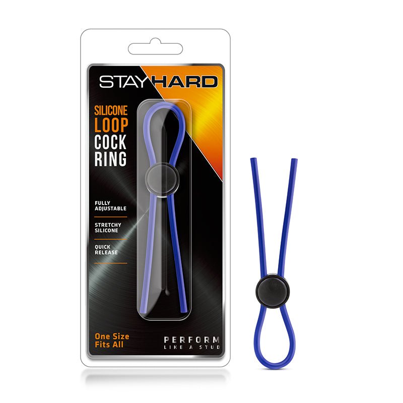 Stay Hard Silicone Loop Lasso/Bolo Cockring Blue - Royal Sins