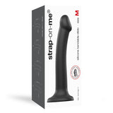 Strap - On - Me Bendable Dual - Density Silicone Suction Cup Dildo Black M - Royal Sins