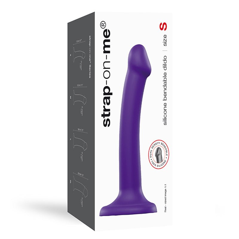 Strap - On - Me Bendable Dual - Density Silicone Suction Cup Dildo Purple S - Royal Sins
