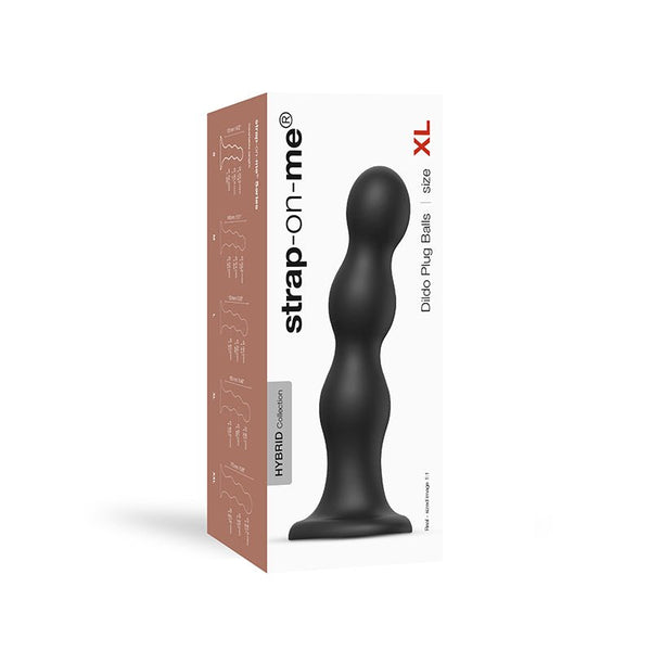 Strap - On - Me Hybrid Collection Silicone Dildo Plug Balls Black XL - Royal Sins