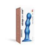 Strap - On - Me Hybrid Collection Silicone Dildo Plug Balls Metallic Blue XL - Royal Sins