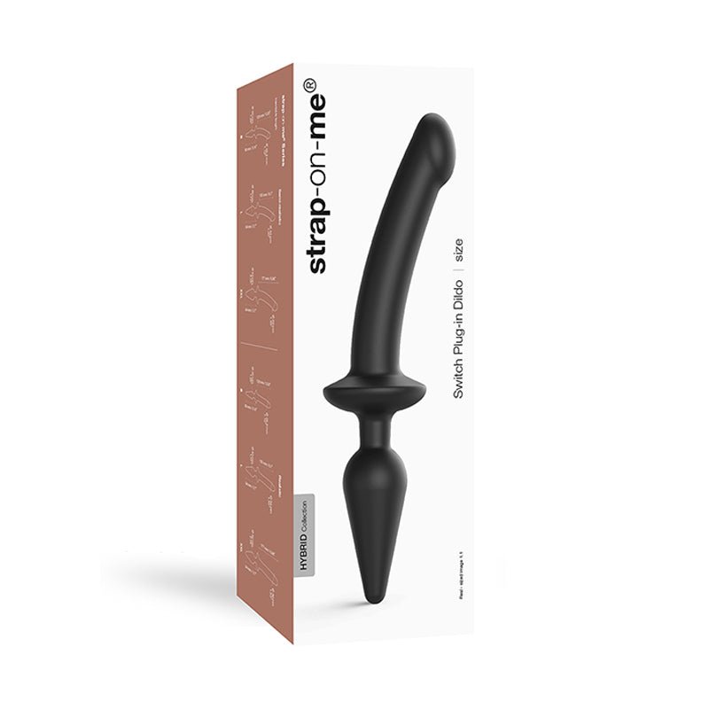 Strap - On - Me Hybrid Collection Switch Plug - In Realistic Dildo Dual - Ended Black L - Royal Sins
