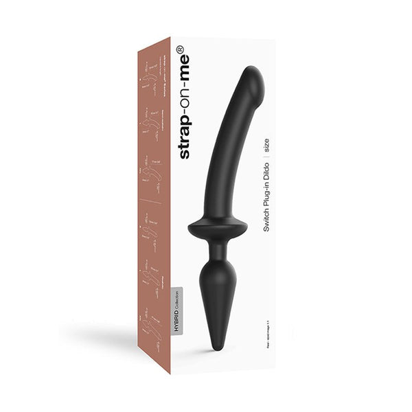 Strap - On - Me Hybrid Collection Switch Plug - In Realistic Dildo Dual - Ended Black L - Royal Sins