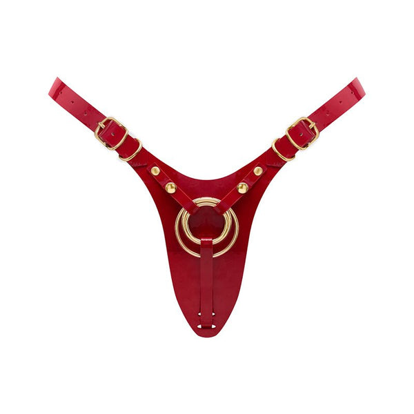 Strap - On - Me Leatherette Harness Fabulous One Size Red Glossy - Royal Sins