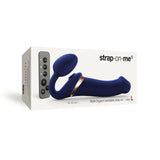 Strap - On - Me Rechargeable Remote - Controlled Multi Orgasm Bendable Strap - On Night Blue L - Royal Sins