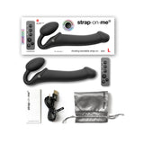 Strap - On - Me Rechargeable Remote - Controlled Silicone Vibrating Bendable Strap - On Black L - Royal Sins