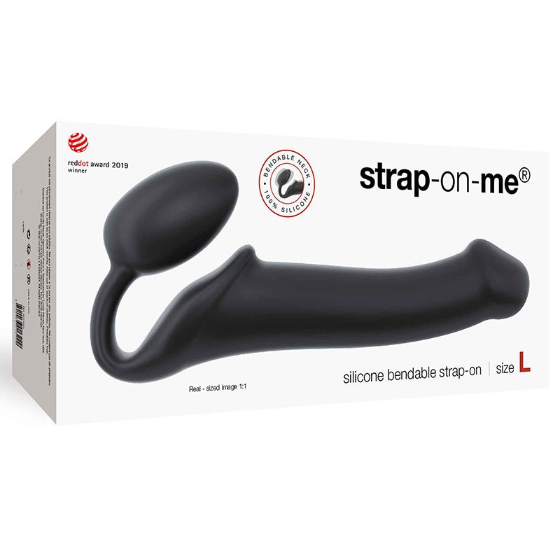 Strap - On - Me Semi - Realistic Bendable Silicone Strap - On Black L - Royal Sins