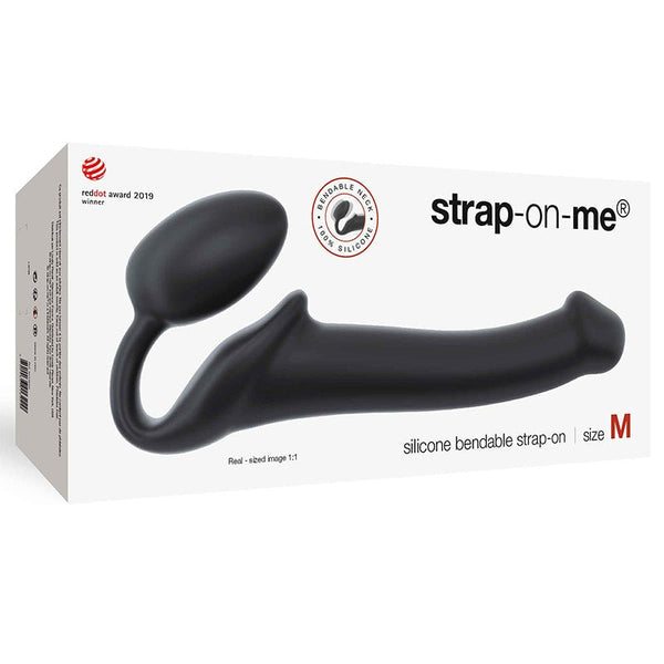 Strap - On - Me Semi - Realistic Bendable Silicone Strap - On Black M - Royal Sins