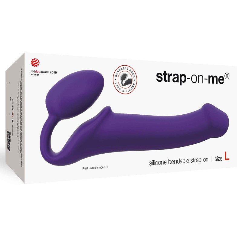 Strap - On - Me Semi - Realistic Bendable Silicone Strap - On Purple L - Royal Sins