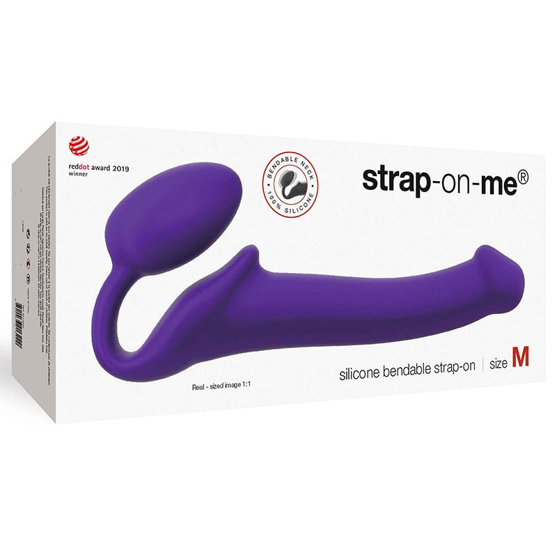 Strap - On - Me Semi - Realistic Bendable Silicone Strap - On Purple M - Royal Sins