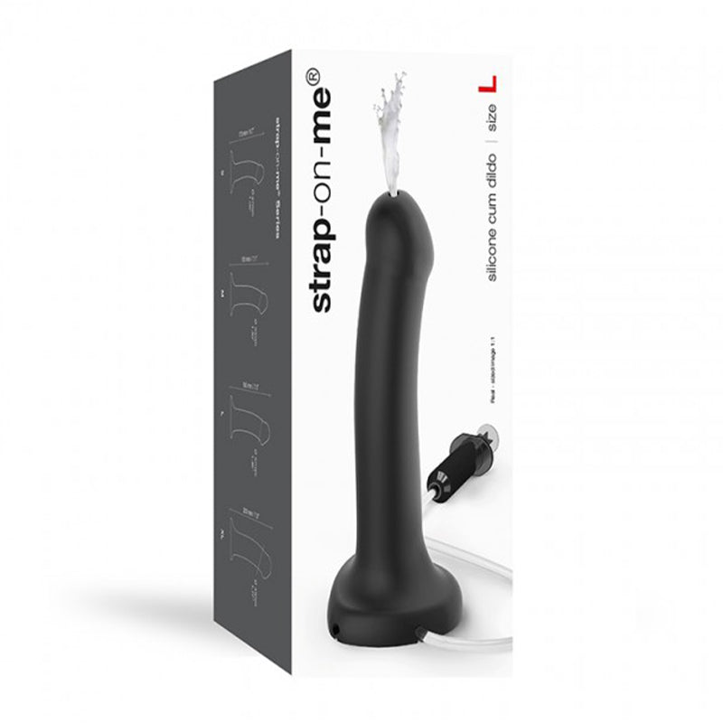 Strap - On - Me Silicone Ejaculating Cum Dildo Black L (fluid not included) - Royal Sins