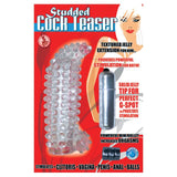 Studded Cock Teaser Waterproof Penis Extension With Bullet - Royal Sins