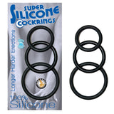 Super Silicone Cockrings 3 (Black) - Royal Sins