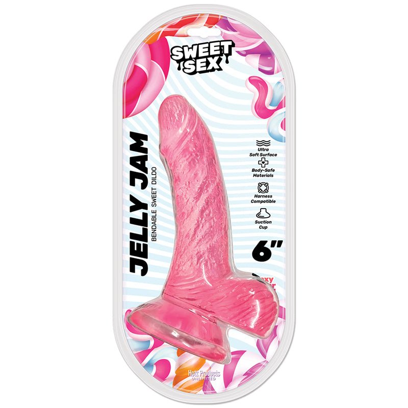 Sweet Sex Jelly Jam Bendable 6 in. Jelly Dildo Pink - Royal Sins