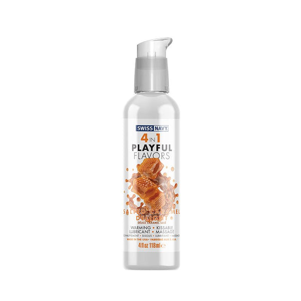 Swiss Navy 4 in 1 Playful Flavors Salted Caramel Delight 4 oz. - Royal Sins
