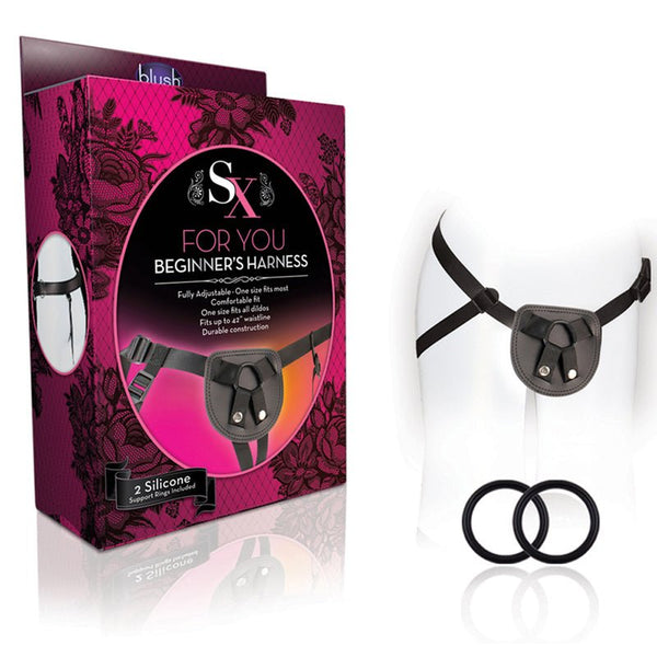 SX For You Adjustable Faux Leather Beginner's Harness Black - Royal Sins