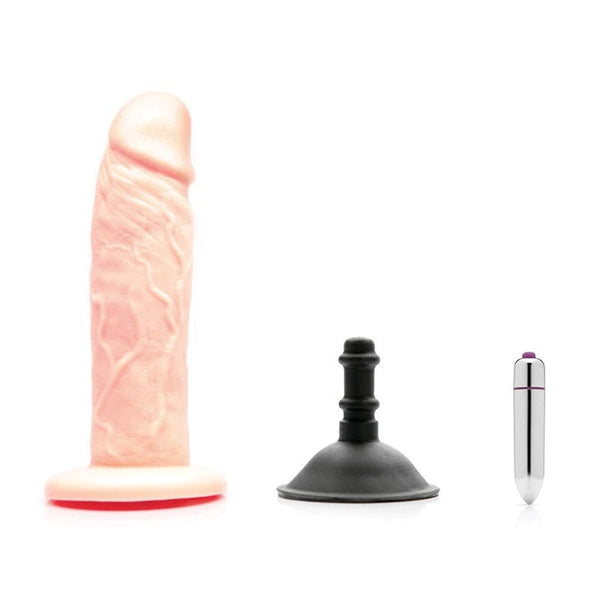 Tantus Sam O2 Vibrating Dual Density Dildo Kit Warm Ivory (Bag) - Royal Sins