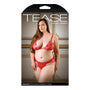 Tease Margaux Embroidered Bralette & Panty Red 3X/4X - Royal Sins
