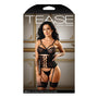 Tease Riley Bra, Waist Cincher With Leg Garters & Panty Set Black M/L - Royal Sins