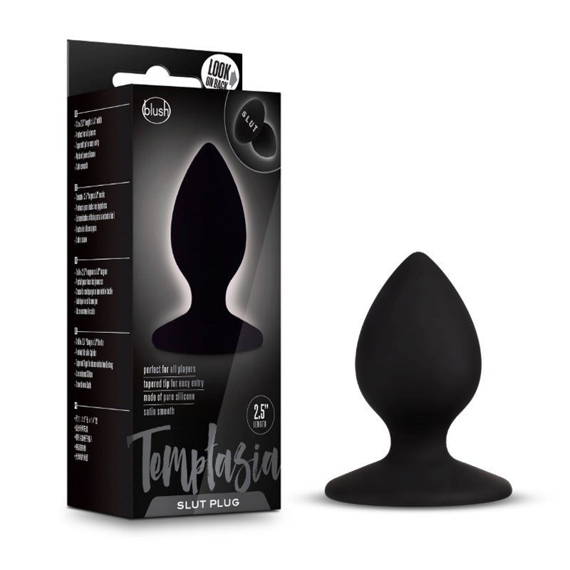Temptasia 'Slut' Silicone Anal Plug Black - Royal Sins