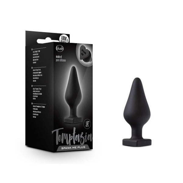 Temptasia 'Spank Me' Silicone Anal Plug with Heart - Shaped Base Black - Royal Sins