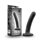 Temptasia Twist 5.5 in. Curved Dildo with Heart - Shaped Suction Cup Medium Black - Royal Sins