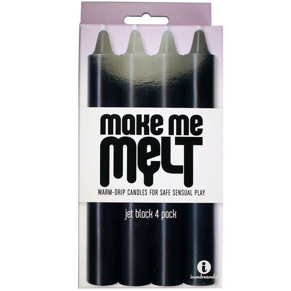 The 9's, Make Me Melt Sensual Warm - Drip Candles, 4 Pack, Jet Black - Royal Sins