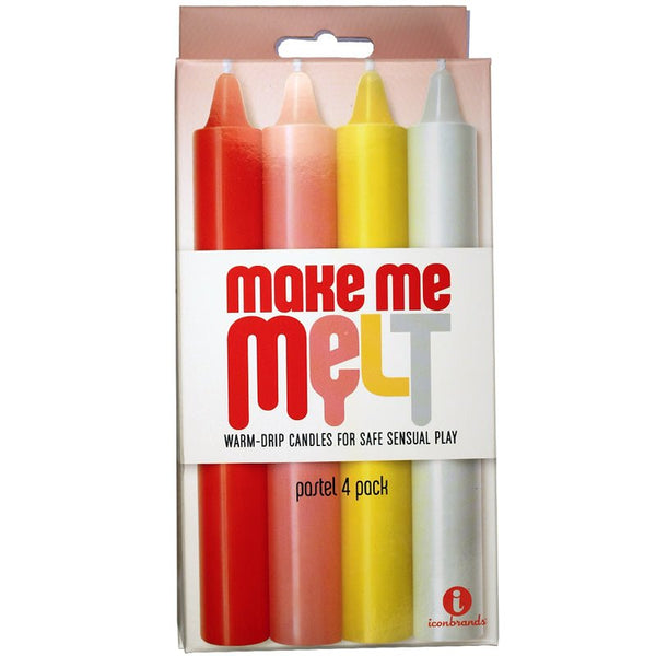 The 9's, Make Me Melt Sensual Warm - Drip Candles, 4 Pack, Pastel - Royal Sins