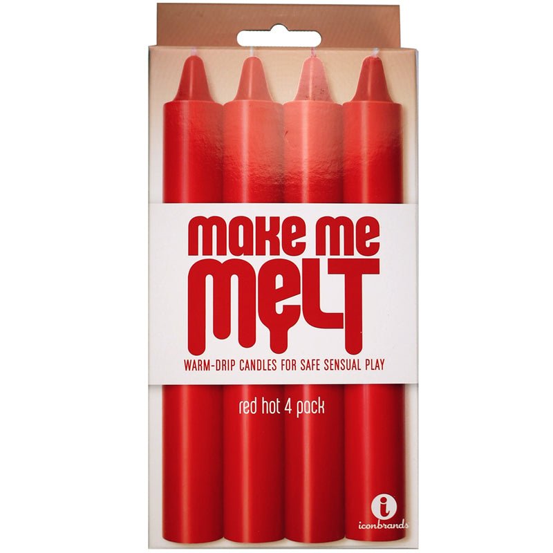 The 9's, Make Me Melt Sensual Warm - Drip Candles, 4 Pack, Red Hot - Royal Sins