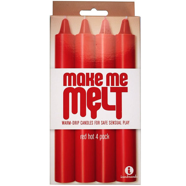 The 9's, Make Me Melt Sensual Warm - Drip Candles, 4 Pack, Red Hot - Royal Sins