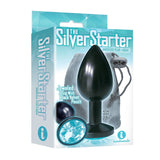The 9's, The Silver Starter, Bejeweled Anodized Stainless Steel Plug, Aqua - Royal Sins