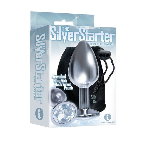 The 9's, The Silver Starter, Bejeweled Stainless Steel Plug, Diamond - Royal Sins