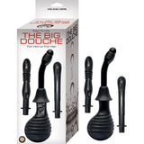 The Big Douche For Vaginal & Anal Use With 3 Unique Attachments (Black) - Royal Sins