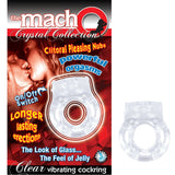 The Macho Crystal Collection Vibrating Cock Ring (Clear) - Royal Sins