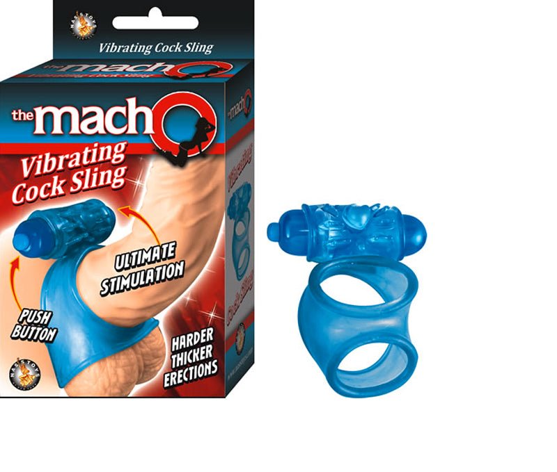 The Macho Vibrating Cocksling / Cockring Waterproof (Blue) - Royal Sins