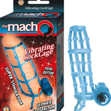 The Macho Vibrating Waterproof Cockcage & Ring (Blue) - Royal Sins